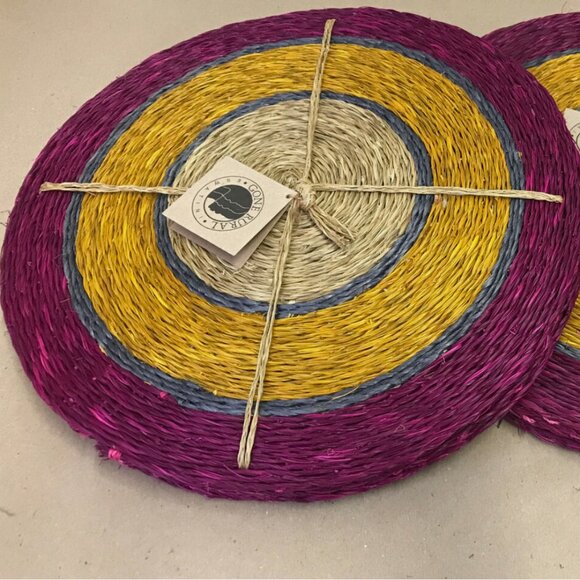 Gone Rural Swaziland Handwoven Boho Artisan Placemats Set of 4 - Picture 2 of 2